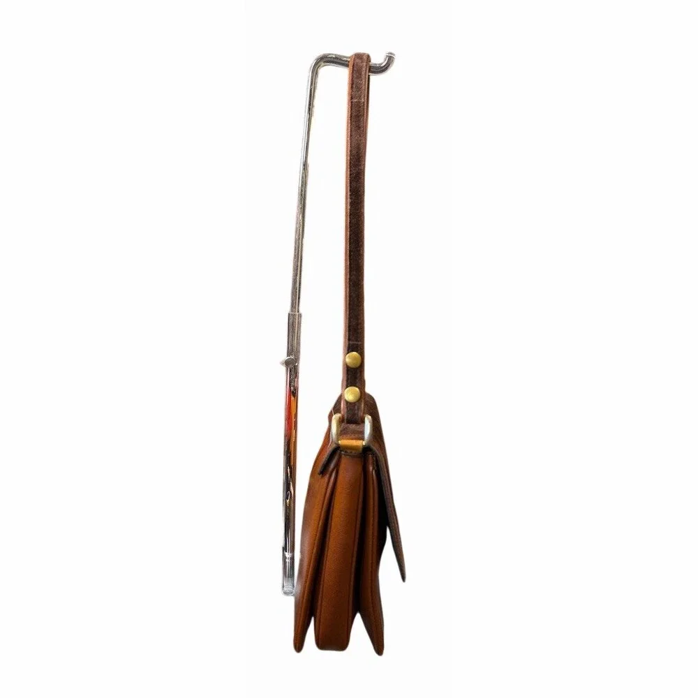 Vintage Adjustable Shoulder Strap Bag in Brown Leather And Suede